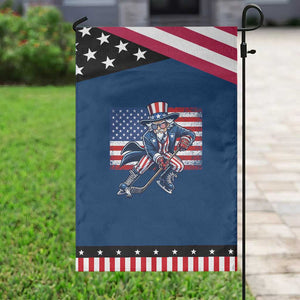 Uncle Sam Hockey Player 4th of July American Flag Patriotic Garden Flag TS14 Classic Blue Black Print Your Wear