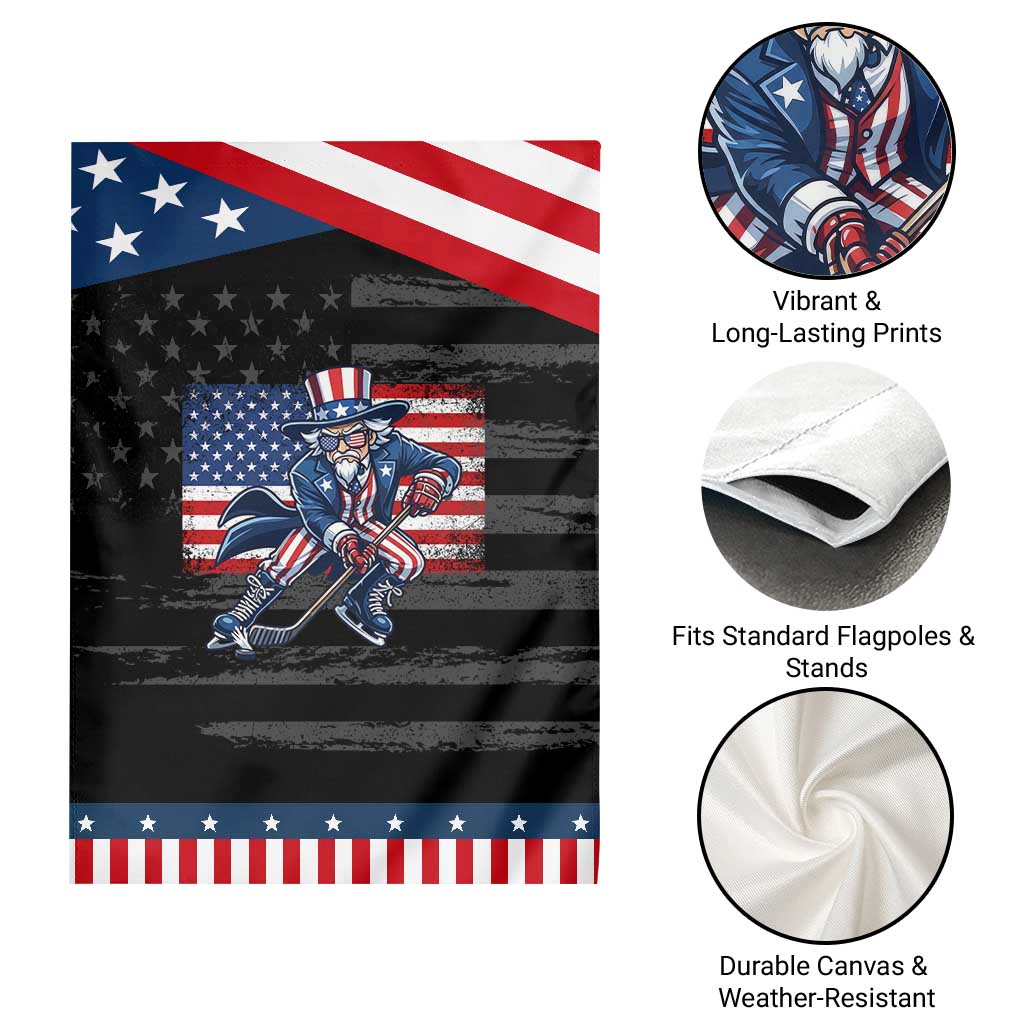 Uncle Sam Hockey Player 4th of July American Flag Patriotic Garden Flag TS14 Print Your Wear