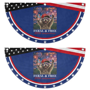 USA 250 Years Freedom Patriotic Fan Flag Feral and Free Funny Raccoon Driking Beer 4th of July