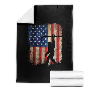 USA Hockey Bigfoot Throw Blanket Patriotic Sasquatch American Flag 4th of July TS14 Black Print Your Wear
