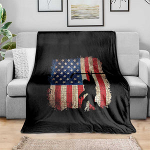 USA Hockey Bigfoot Throw Blanket Patriotic Sasquatch American Flag 4th of July TS14 Print Your Wear