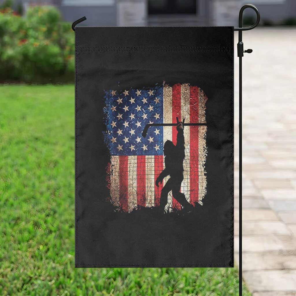 USA Hockey Bigfoot Garden Flag Patriotic Sasquatch American Flag 4th of July TS14 Print Your Wear