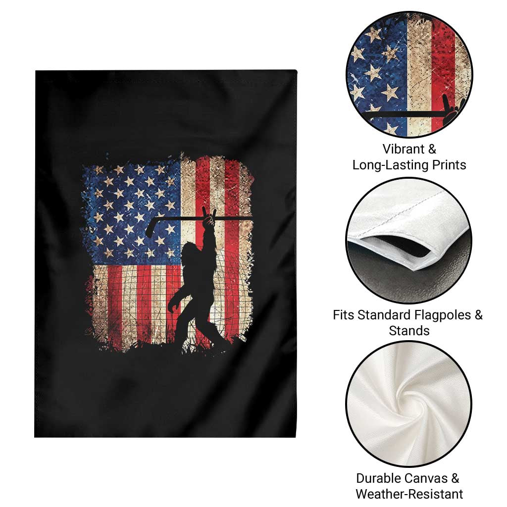 USA Hockey Bigfoot Garden Flag Patriotic Sasquatch American Flag 4th of July TS14 Print Your Wear
