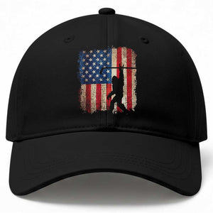 USA Hockey Bigfoot Baseball Cap Patriotic Sasquatch American Flag 4th of July TS14 Print Your Wear