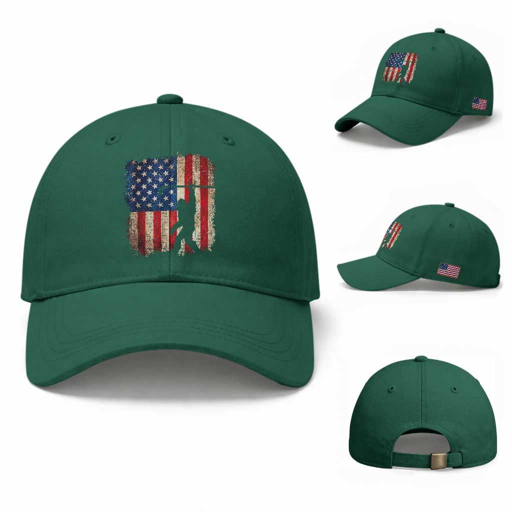 USA Hockey Bigfoot Baseball Cap Patriotic Sasquatch American Flag 4th of July TS14 Baseball Cap Universal Fit Irish Green Print Your Wear