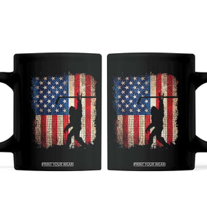 USA Hockey Bigfoot Coffee Mug Patriotic Sasquatch American Flag 4th of July TS14 Black Print Your Wear