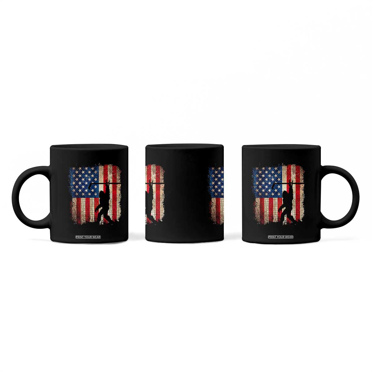 USA Hockey Bigfoot Coffee Mug Patriotic Sasquatch American Flag 4th of July TS14 Print Your Wear