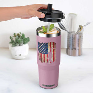 USA Hockey Bigfoot Flip Straw Tumbler Patriotic Sasquatch American Flag 4th of July TS14 One Size: 30 oz Light Pink Print Your Wear
