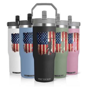 USA Hockey Bigfoot Flip Straw Tumbler Patriotic Sasquatch American Flag 4th of July TS14 Print Your Wear