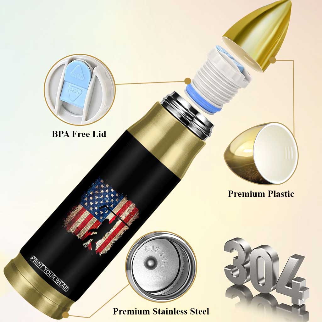 USA Hockey Bigfoot Bullet Tumbler Patriotic Sasquatch American Flag 4th of July TS14 Print Your Wear