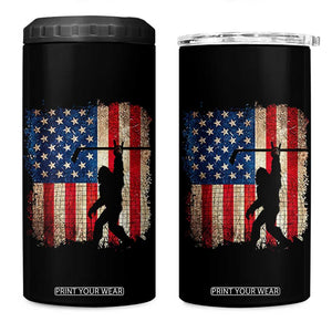 USA Hockey Bigfoot 4 in 1 Can Cooler Tumbler Patriotic Sasquatch American Flag 4th of July TS14 One Size: 16 oz Black Print Your Wear