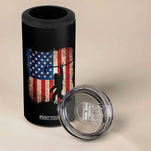 USA Hockey Bigfoot 4 in 1 Can Cooler Tumbler Patriotic Sasquatch American Flag 4th of July TS14 Print Your Wear