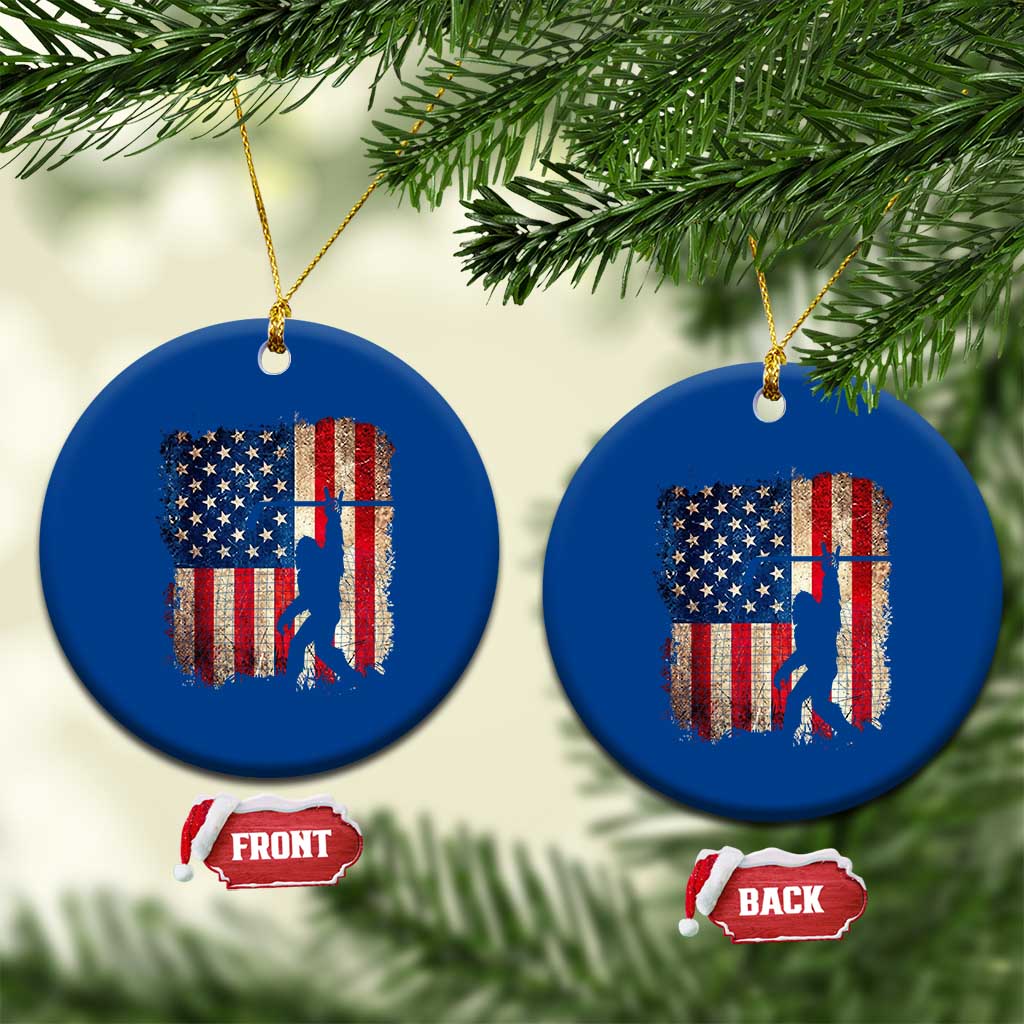 USA Hockey Bigfoot Ceramic Ornament Patriotic Sasquatch American Flag 4th of July TS14 1pc Blue Print Your Wear