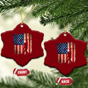 USA Hockey Bigfoot Ceramic Ornament Patriotic Sasquatch American Flag 4th of July TS14 Print Your Wear