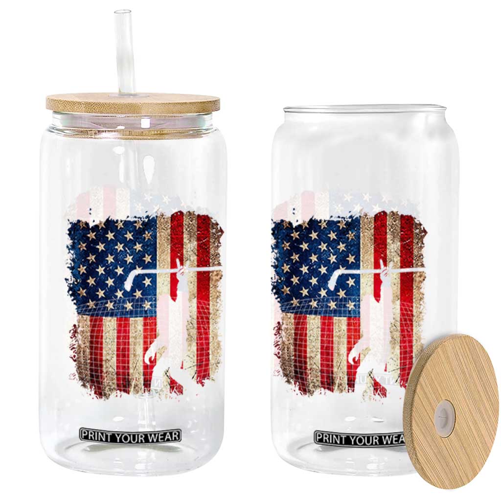 USA Hockey Bigfoot Glass Can Patriotic Sasquatch American Flag 4th of July TS14 Print Your Wear