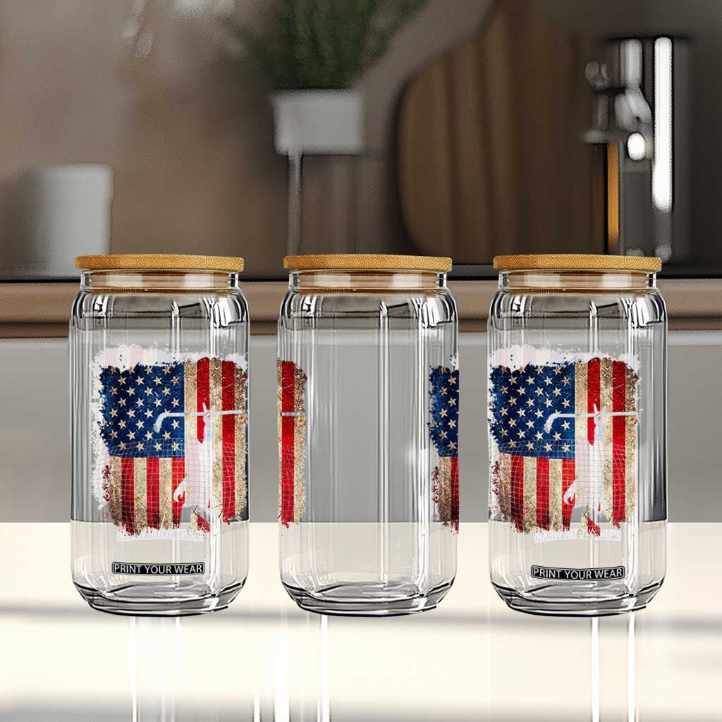USA Hockey Bigfoot Glass Can Patriotic Sasquatch American Flag 4th of July TS14 Print Your Wear