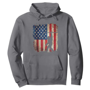 USA Hockey Bigfoot Hoodie Patriotic Sasquatch American Flag 4th of July TS14 Charcoal Print Your Wear