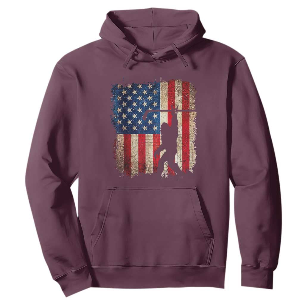 USA Hockey Bigfoot Hoodie Patriotic Sasquatch American Flag 4th of July TS14 Maroon Print Your Wear