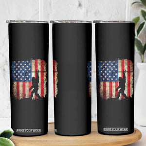 USA Hockey Bigfoot Skinny Tumbler Patriotic Sasquatch American Flag 4th of July TS14 Print Your Wear