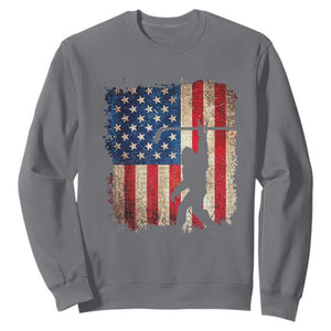 USA Hockey Bigfoot Sweatshirt Patriotic Sasquatch American Flag 4th of July TS14 Charcoal Print Your Wear