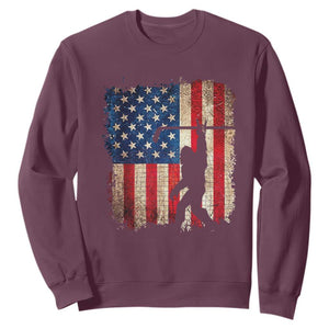 USA Hockey Bigfoot Sweatshirt Patriotic Sasquatch American Flag 4th of July TS14 Maroon Print Your Wear