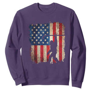 USA Hockey Bigfoot Sweatshirt Patriotic Sasquatch American Flag 4th of July TS14 Purple Print Your Wear