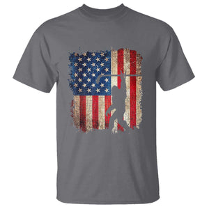 USA Hockey Bigfoot T Shirt Patriotic Sasquatch American Flag 4th of July TS14 Charcoal Print Your Wear
