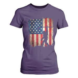 USA Hockey Bigfoot T Shirt For Women Patriotic Sasquatch American Flag 4th of July TS14 Purple Print Your Wear