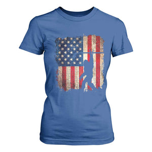 USA Hockey Bigfoot T Shirt For Women Patriotic Sasquatch American Flag 4th of July TS14 Royal Blue Print Your Wear