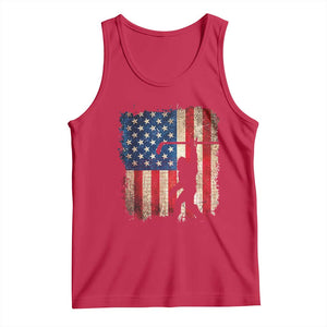USA Hockey Bigfoot Tank Top Patriotic Sasquatch American Flag 4th of July TS14 Red Print Your Wear