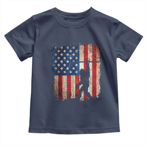 USA Hockey Bigfoot Toddler T Shirt Patriotic Sasquatch American Flag 4th of July TS14 Navy Print Your Wear