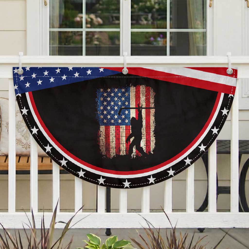 USA Hockey Bigfoot Patriotic Fan Flag Sasquatch American Flag 4th of July