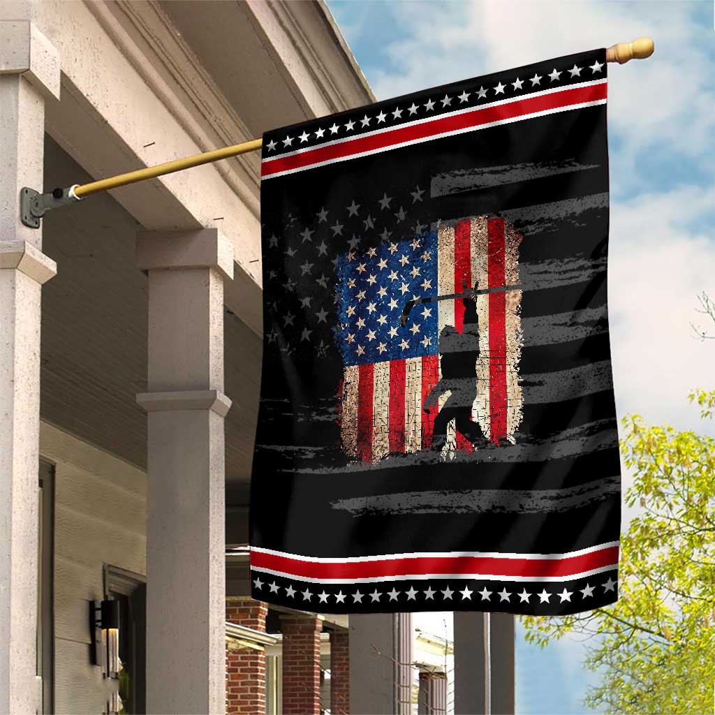 USA Hockey Bigfoot Patriotic Garden Flag Sasquatch American Flag 4th of July TS14 Distressed Black Red Print Your Wear
