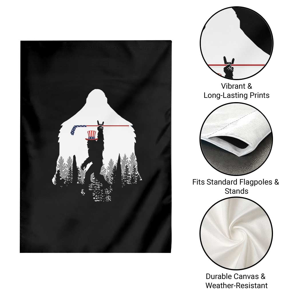 Bigfoot USA Ice Hockey 4th of July Garden Flag Funny Sasquatch Patriotic American Flag TS14 Print Your Wear