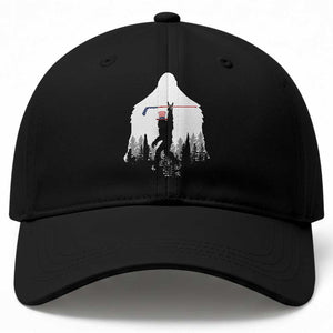 Bigfoot USA Ice Hockey 4th of July Baseball Cap Funny Sasquatch Patriotic American Flag TS14 Print Your Wear