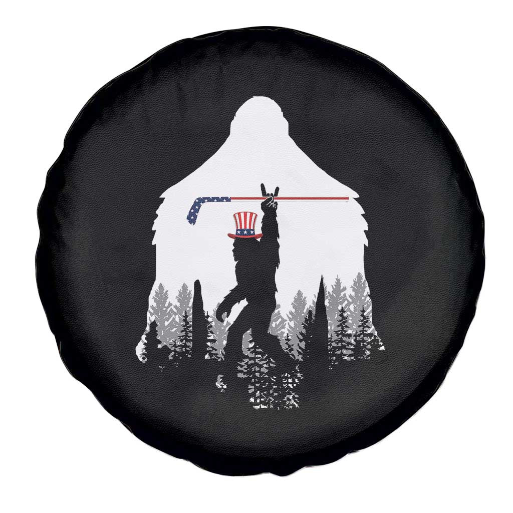 Bigfoot USA Ice Hockey 4th of July Spare Tire Cover Funny Sasquatch Patriotic American Flag TS14 Print Your Wear
