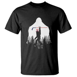 Bigfoot USA Ice Hockey 4th of July T Shirt Funny Sasquatch Patriotic American Flag TS14 Black Print Your Wear