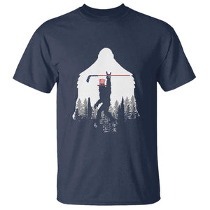Bigfoot USA Ice Hockey 4th of July T Shirt Funny Sasquatch Patriotic American Flag TS14 Navy Print Your Wear