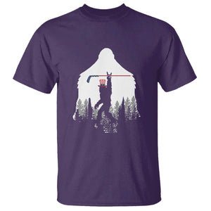 Bigfoot USA Ice Hockey 4th of July T Shirt Funny Sasquatch Patriotic American Flag TS14 Purple Print Your Wear
