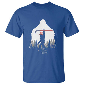 Bigfoot USA Ice Hockey 4th of July T Shirt Funny Sasquatch Patriotic American Flag TS14 Royal Blue Print Your Wear