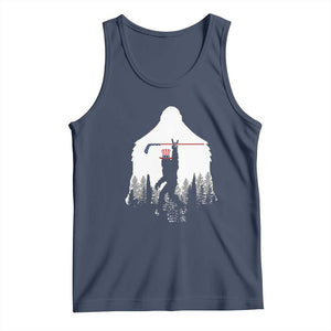 Bigfoot USA Ice Hockey 4th of July Tank Top Funny Sasquatch Patriotic American Flag TS14 Navy Print Your Wear