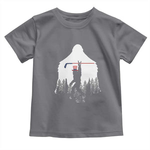 Bigfoot USA Ice Hockey 4th of July Toddler T Shirt Funny Sasquatch Patriotic American Flag TS14 Charcoal Print Your Wear