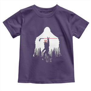 Bigfoot USA Ice Hockey 4th of July Toddler T Shirt Funny Sasquatch Patriotic American Flag TS14 Purple Print Your Wear