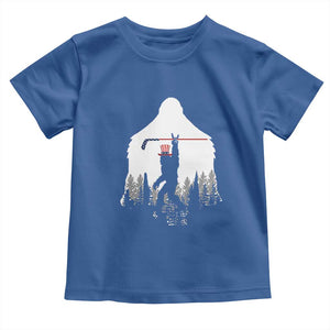 Bigfoot USA Ice Hockey 4th of July Toddler T Shirt Funny Sasquatch Patriotic American Flag TS14 Royal Blue Print Your Wear