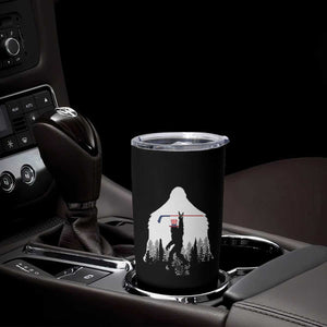 Bigfoot USA Ice Hockey 4th of July Tumbler Cup Funny Sasquatch Patriotic American Flag TS14 Print Your Wear