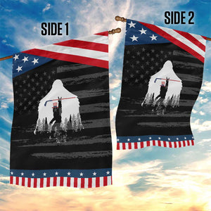 Bigfoot USA Ice Hockey 4th of July Patriotic Garden Flag Sasquatch American Flag 4th of July TS14 Print Your Wear