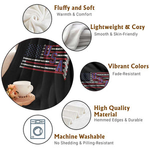 Ice Hockey Sticks American Flag Throw Blanket Patriotic Hockey Fan TS14 Print Your Wear