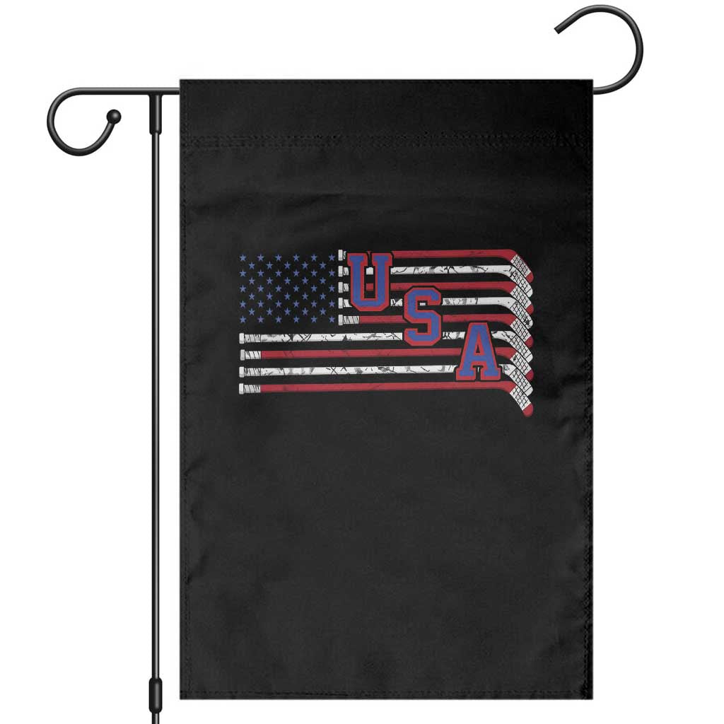 Ice Hockey Sticks American Flag Garden Flag Patriotic Hockey Fan TS14 Black Print Your Wear