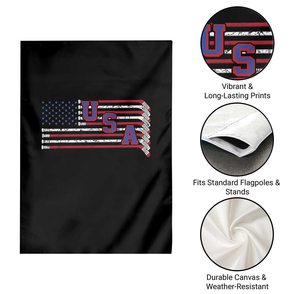 Ice Hockey Sticks American Flag Garden Flag Patriotic Hockey Fan TS14 Print Your Wear