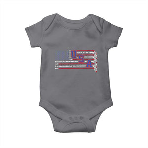 Ice Hockey Sticks American Flag Baby Onesie Patriotic Hockey Fan TS14 Charcoal Print Your Wear